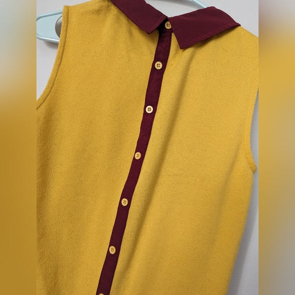 Collared yellow tank Modcloth size M medium - Picture 4 of 5